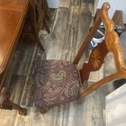 Antique Wood Dining Set Mahogany Finish Carvings Rectangular Table 6 Chairs