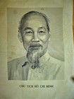 Ho Chi Minh - Silk Tapestry - 1969 Chairman -  Vietnam War - Vc Portrait - Rare