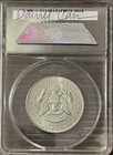 1963-d Kennedy Silver Half Dollar Daniel Carr Token Anacs Ms 63 Signed 