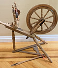 19 Century Antique Wooden Spinning Wheel Seemingly Complete Good Condition