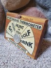 Vtg Souvenir Novelty Sportsmans Wood Thermometer Circa 1960 Sun Valley Idaho 7x5