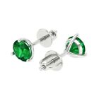 2ct Round Cut Solitaire Studs - Gemstone - White Gold - Earrings Screw Back