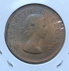 1954 South Africa 1 Penny High Grade Bronze Coin-30 8mm-km 46