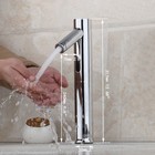 Chrome Bathroom Automatic Sensor Sink Faucet Hand Free Mixer Tap Deck Mounted