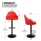 Red Set Of 4 Modern Leather Bar Stool Adjustable Swivel Counter Height Pub Chair