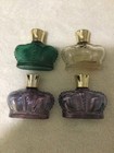 Lot Of 4 Vintage Prince Matchabelli Crown Shaped Empty 1 Oz Perfume Bottles