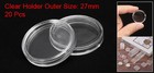 20pcs 24mm Silver Dollar Coin Holders Round Plastic Coin Capsule Acrylic