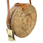 Natural Hand-crafted Rattan Purse Cross Body Vacation New