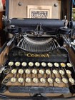Antique Corona 3 Folding Portable Typewriter W  Original Case   Instruction Card
