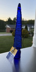 Blenko Glass Sunface Stopper Garden Spear - Cobalt