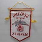 Wwii Usmc Home Front Window Pennant Banner Serving With The Marines Vintage