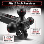 Trailer Hitch Tri Ball Mount With Hook fits 2    Hitch Receiver 1-7 8   2   2-5 