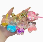 Anime Cute Acrylic Floating Oil Liquid Keychain Quicksand Glitter Keyring
