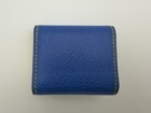 Authentic Vintage 1990 Hermes Post-it Case Sticky Note Holder Blue Leather Mini