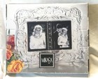 Vtg  Mikasa Frosted Glass Picture Frame Memories Duet Floral  2  3x5  Photo 1990