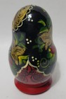 Signed Nesting Dolls Russian Matryoshka With 5 Figures Hand Painted Red Black 