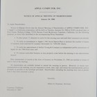 Rare Original Apple Inc  1983 Inc  Stock Prospectus Ipo   Notice Of Shareholders