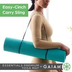 Premium Yoga Mat With Carrier Sling  Black  72 Inchl X 24 Inchw X 1 4 Inch Thick