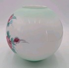 Antique Glass Globe Ball Shade Hand Painted Red Roses Kerosene Oil Lamp Shade