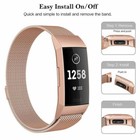  For Fitbit Charge 3 4 Milanese Stainless Steel Magnetic Watch Wrist Band Strap