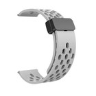 20 22mm Colorful Perforated Breathable Magnetic Silicone Rubber Watch Strap Band