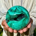 2 4lb Rare Natural Malachite Quartz Hand Carved Sphere Crystal Healing Gem Ball