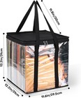 Vinyl Record Storage Box With Lids Travel Vinyl Record Case Holds Up To 50  L
