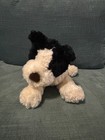 Russ Plush Black white Puppy Dog Stuffed Animal Yellow Tush Tag