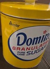 Vtg J l  Clark Domino Granulated Sugar Yellow Metal Tin Canister Pure Cane