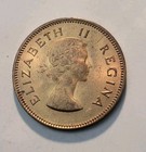 1955 South Africa    Penny  World Ship  Coin