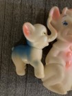 Vintage Lot Of Rubber Squeaky Animal Toys Bunny Cow Dog Elephant  4 Toys