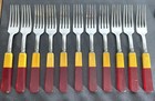 47 Pc Flatware Set Cherry Butterscotch Bakelite Art Deco 2 Tone Vintage Antique