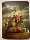 Russian Hand Painted Lacquer Box Old Moscow Red Square St  Basil s Cathedral