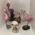 Vintage Pink Flamingo Ceramic Figurine Mid Century Florida Kitsch Barometer