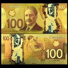 Canada 100 Dollars Gold Foil Plastic Banknotes 10pcs Maple Leaves Collect Money