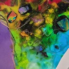 Sculpture Art Glass By Karen Ehart Geode Signed Dichroic   Iridized  27   14 