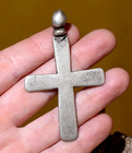 Antique Ethiopian Orthodox Coptic Christian Church Cross Coin Silver Pendant
