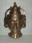 Antique Traditional Indian Decorative Bronze Mask Of Goddess Parvati Shiva Mask