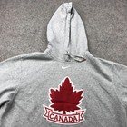 Canada Hockey Hoodie Mens Medium Maple Leaf Center Swoosh Nike Canadian
