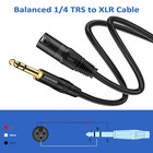 25 Ft 6 35 Mm 1 4 Inch Trs Male To Xlr Male Audio Stereo Mic Cable - Gold Plated