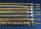 14k Yellow Gold 2mm-12mm Solid Miami Cuban Necklace Bracelet Chain 7 -30 