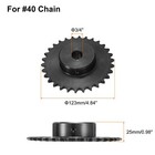  40 Chain Roller Sprocket B Type  3 4  Bore 30 Tooth  Keyway With Set Screws