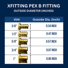 100 Pieces 1 2  Pex X 1 2  Pex Ball Valve Mini Version  1 4  Turn