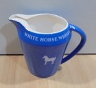 White Horse Scotch Whisky Vtg Ceramic Pitcher   Water Jug