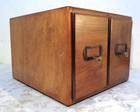 Vintage Antique Oak 2 Drawer Dovetail Card Catalog Index File Cabinet Solid 