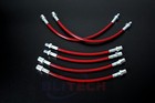 Red Stainless Steel Brake Line Kit For Bmw E30 1984-1991 3 Serie Dot Approved