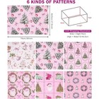 Vintage Pink Santa Claus Christmas Tree Bell Wreath Car Design Gift Wrap Paper