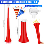 4 Pieces Collapsible Stadium Horn 24 Inch Vuvuzela Plastic Trumpet Horn Blow    