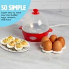 Tasty Mini Rapid Egg Cooker  5-egg Capacity For Perfect Hard 5 Eggs  Red 