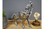 Steampunk Wolf Ornament Mechanical Howling Wolf Figurine 33cm